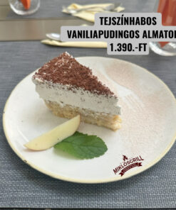 Tejszínhabos vaníliapudingos almatorta